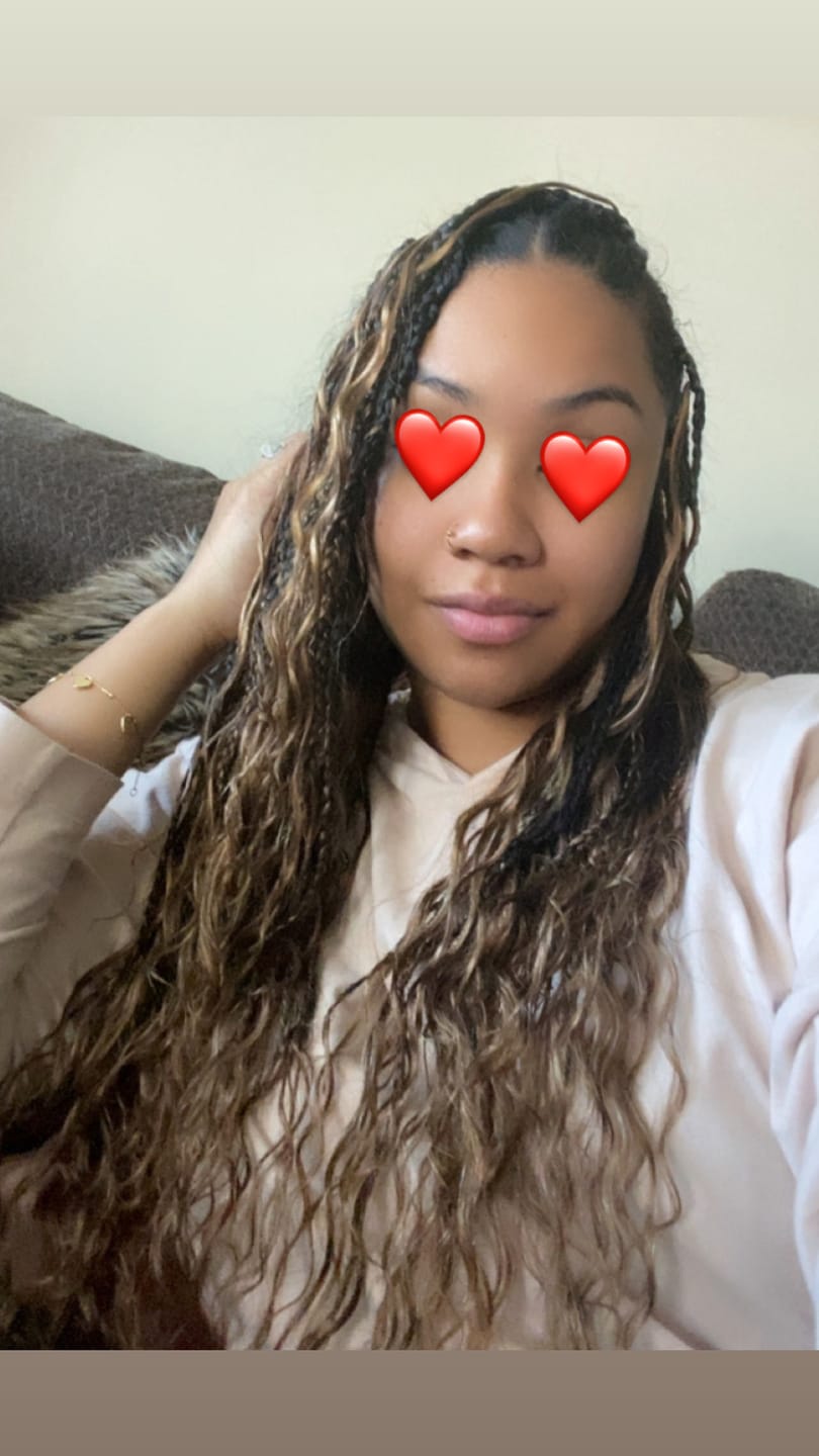 Customer photo review of #4/27/30 Mix Color Blend Loose Deep Wave Human Crochet Hair