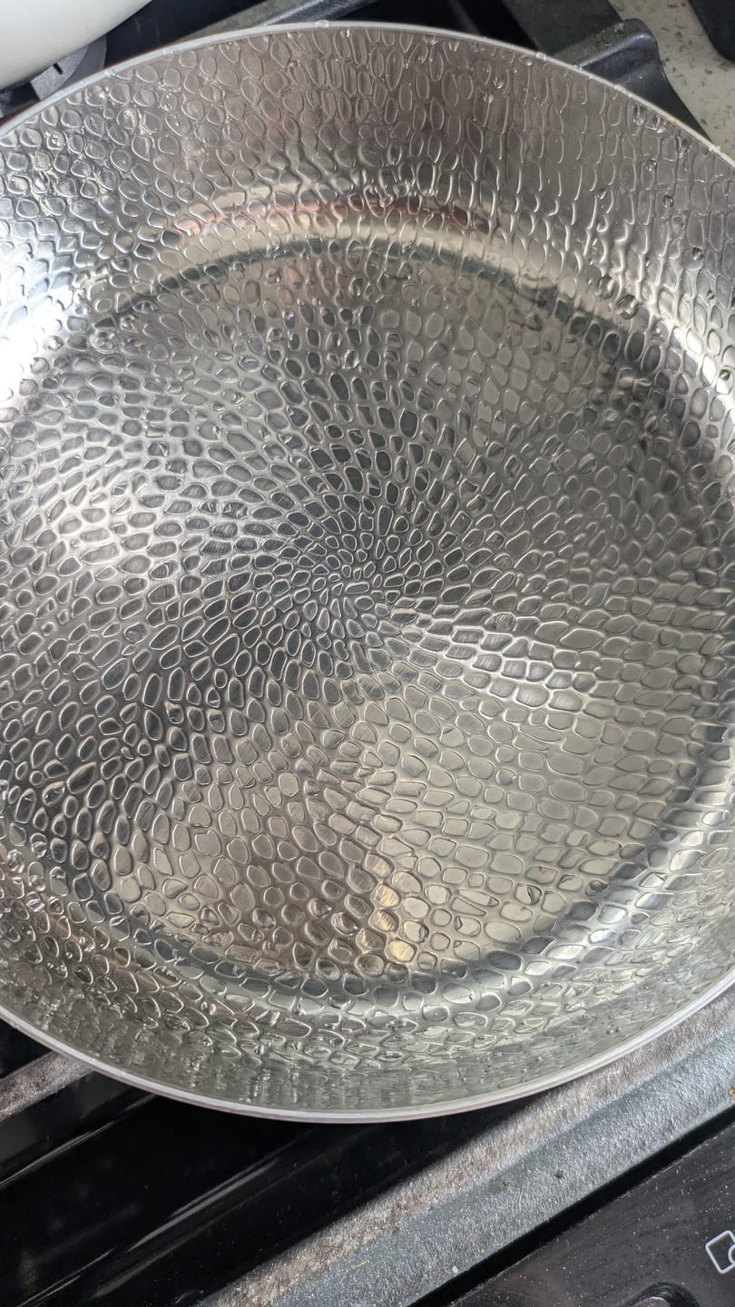 Customer photo review of Hand-Hammered High-Wall Titanium Pan
