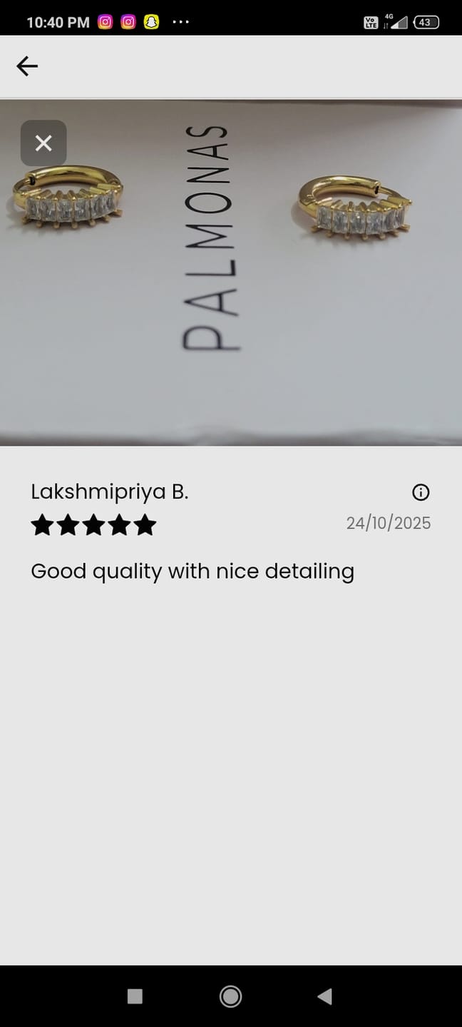 Customer photo review of Gold Stone Studded Hoop Earrings