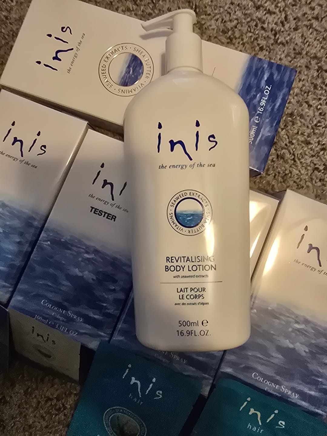 Customer photo review of Inis Large Pump Bottle Revitalising Body Lotion 500ml/16.9 fl. oz