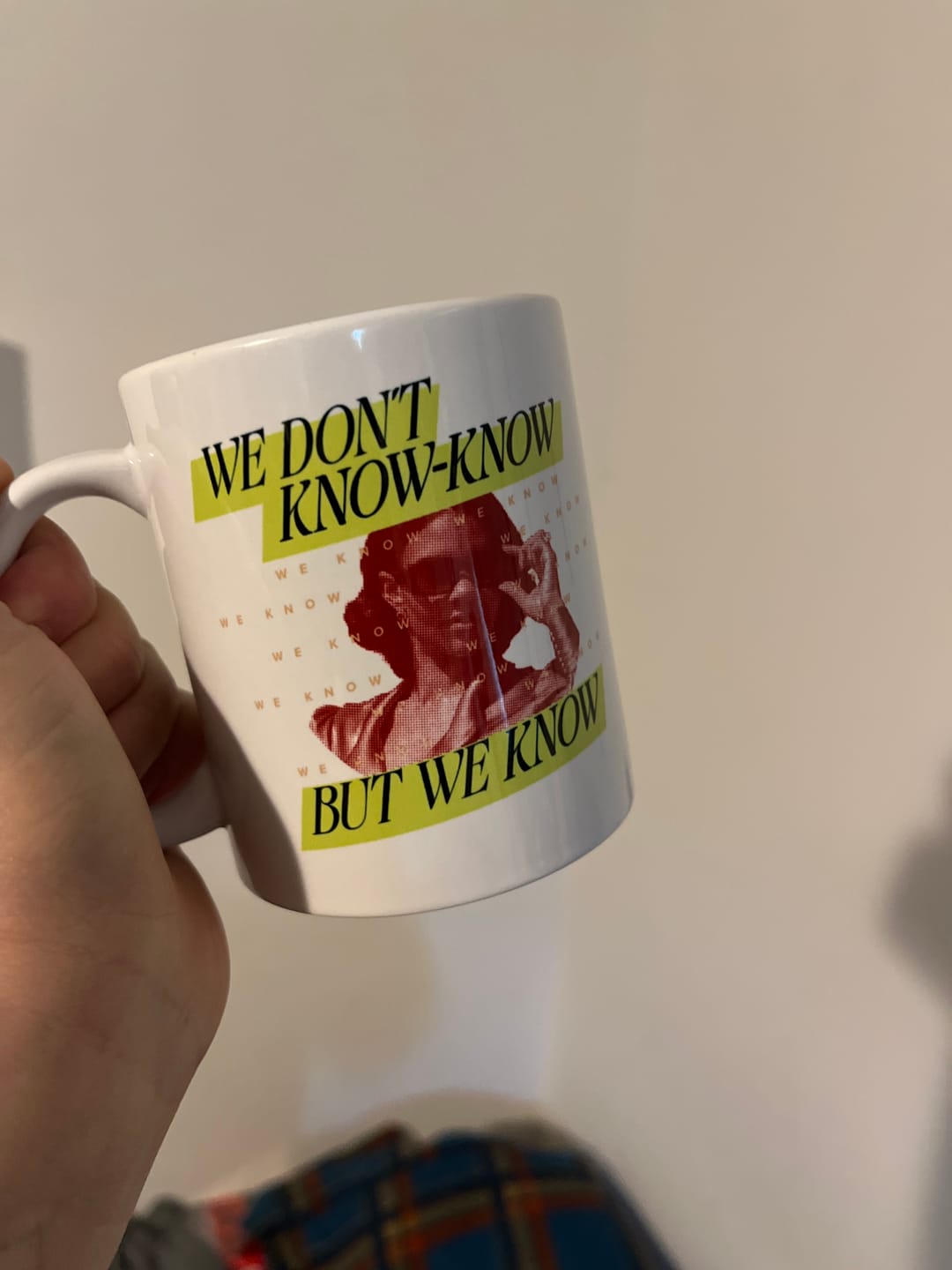 Customer photo review of We Know Neon Mug