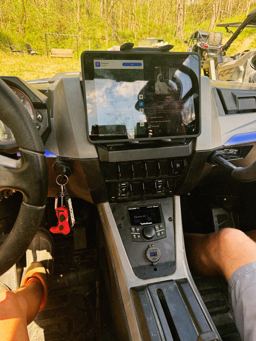 Customer photo review of Tackform Tablet Mount | 3.5" Arm | Diamond Pattern Base