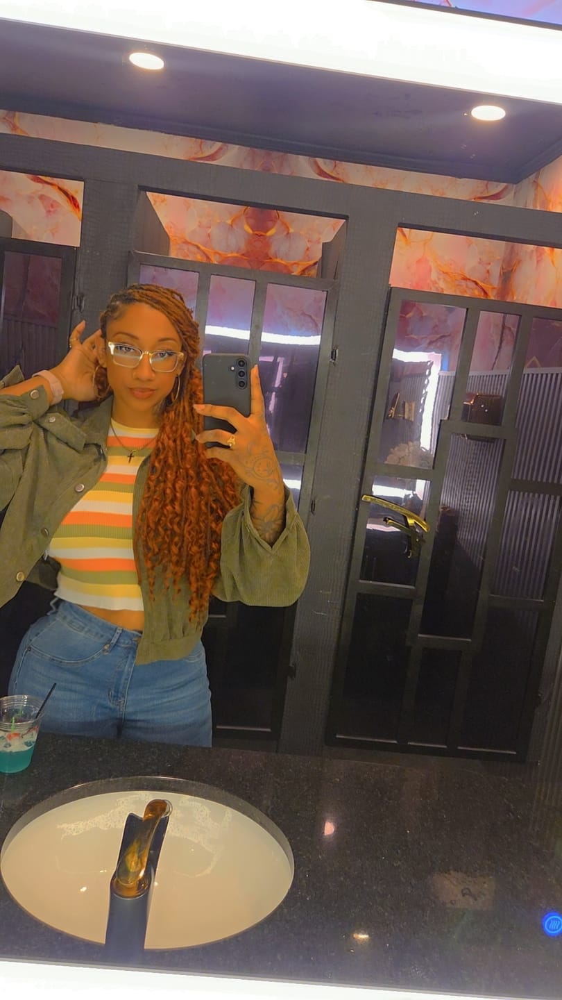 Customer photo review of Copper Color Deep Wave Human Crochet Hair