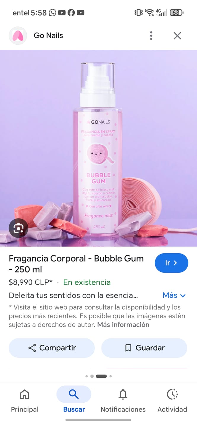 Customer photo review of Fragancia Corporal - Bubble Gum