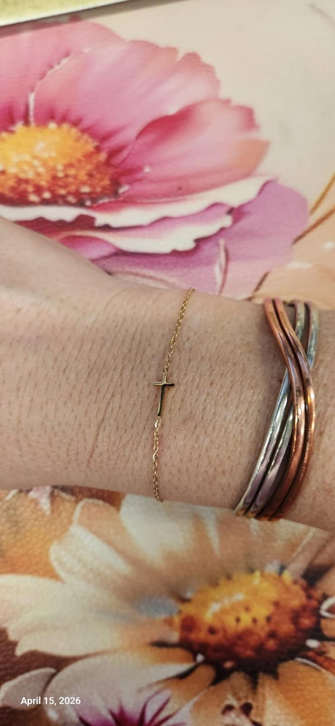 Customer photo review of The Delicate Cross Bracelet