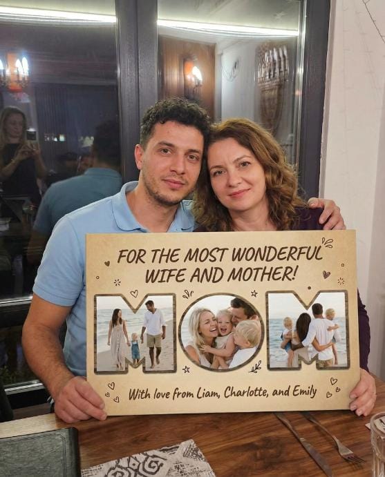 Customer photo review of Custom MOM Canvas with 3 Photos | Perfect Mother’s Day Gift