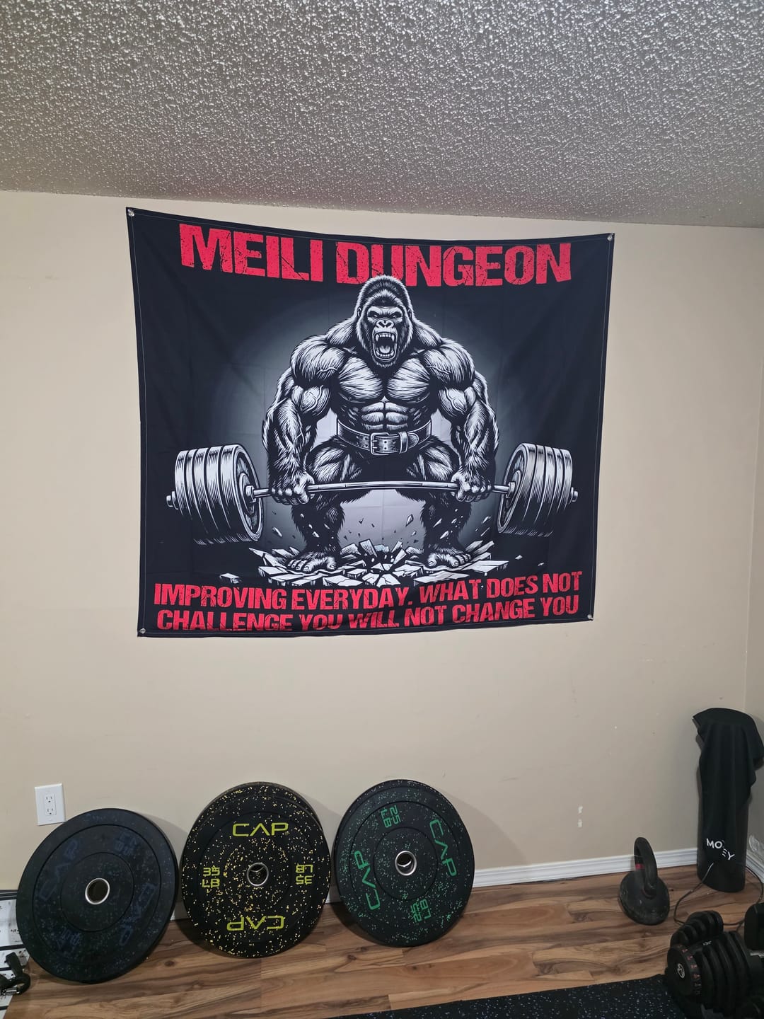 Customer photo review of Gorilla Beast Mode Deadlift Personalized Gym Banner 11510