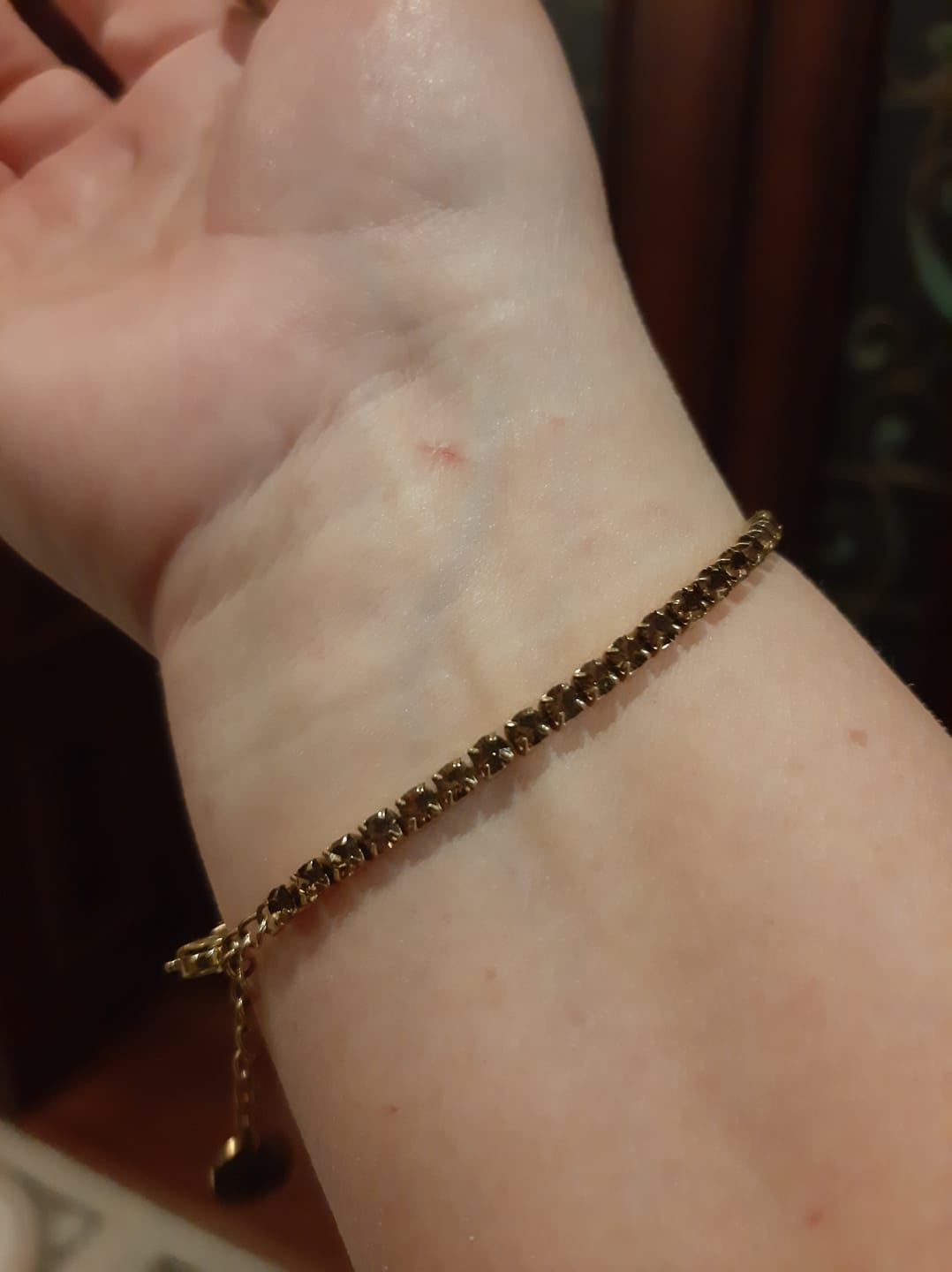 Customer photo review of Ava Gold Brown Bracelet