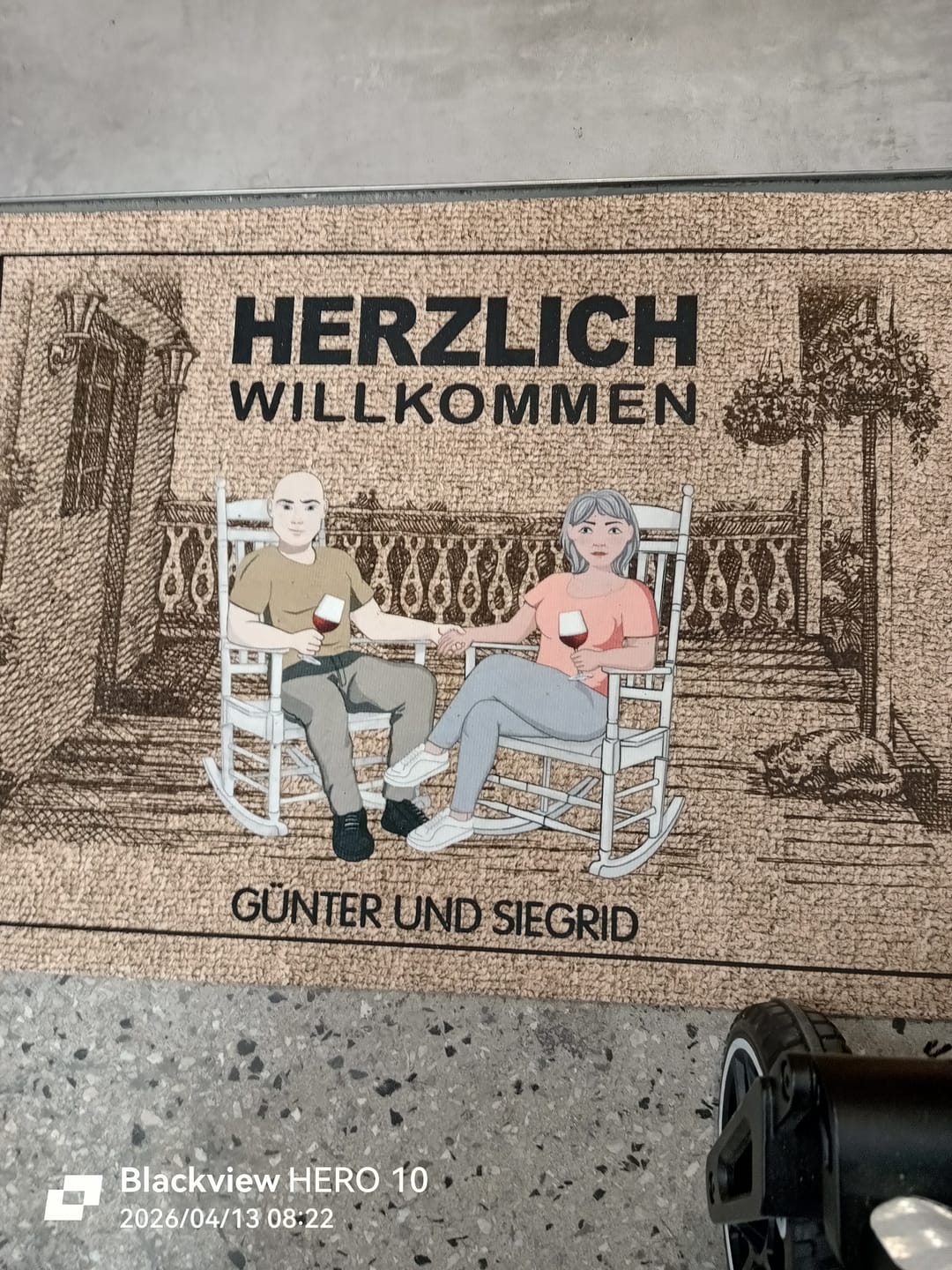Customer photo review of Herzlich Willkommen - Paar-Fußmatte