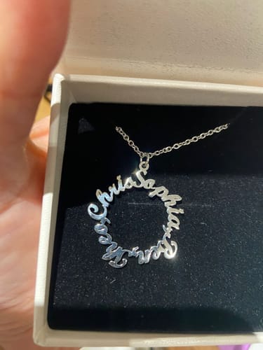 Customer photo review of Circle of Love Name Necklace