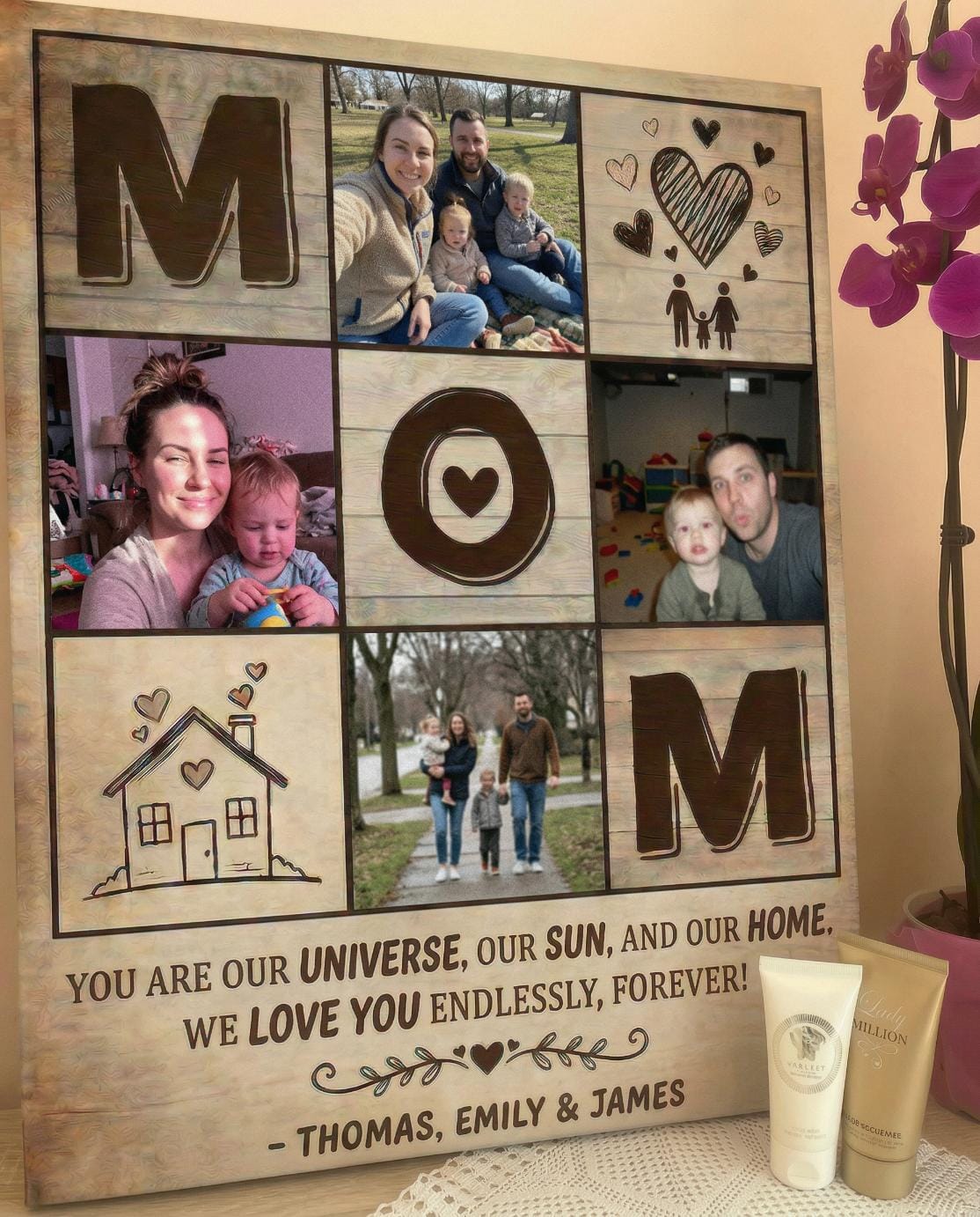Customer photo review of You are our Universe, our Sun & our HOME - Mom Photo Canvas
