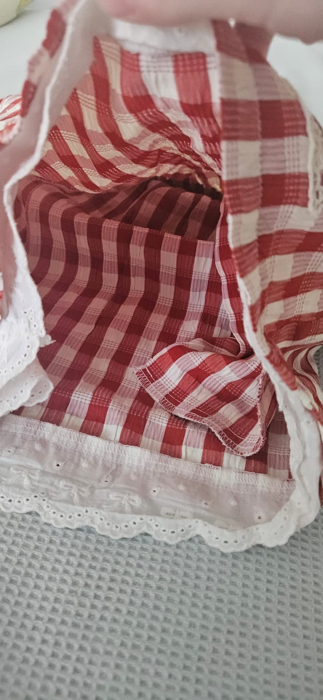Customer photo review of Red Plaid Casual Shorts