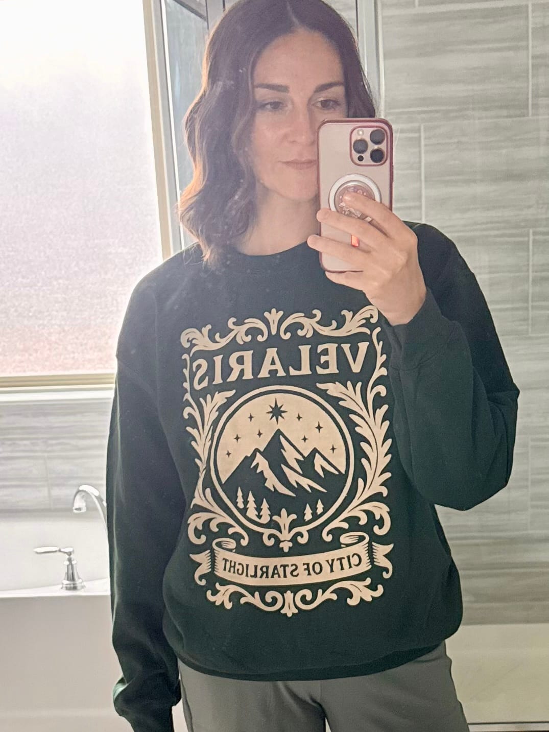 Customer photo review of Velaris City of Starlight Sweatshirt | ACOTAR Merch