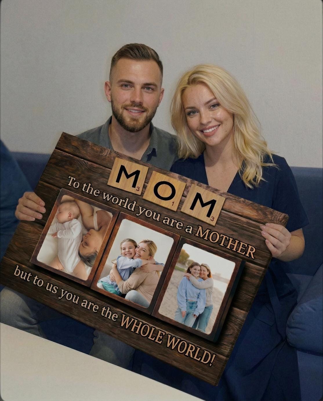 Customer photo review of MOM, You are Our Whole World! Personalized Mother's Day Canvas