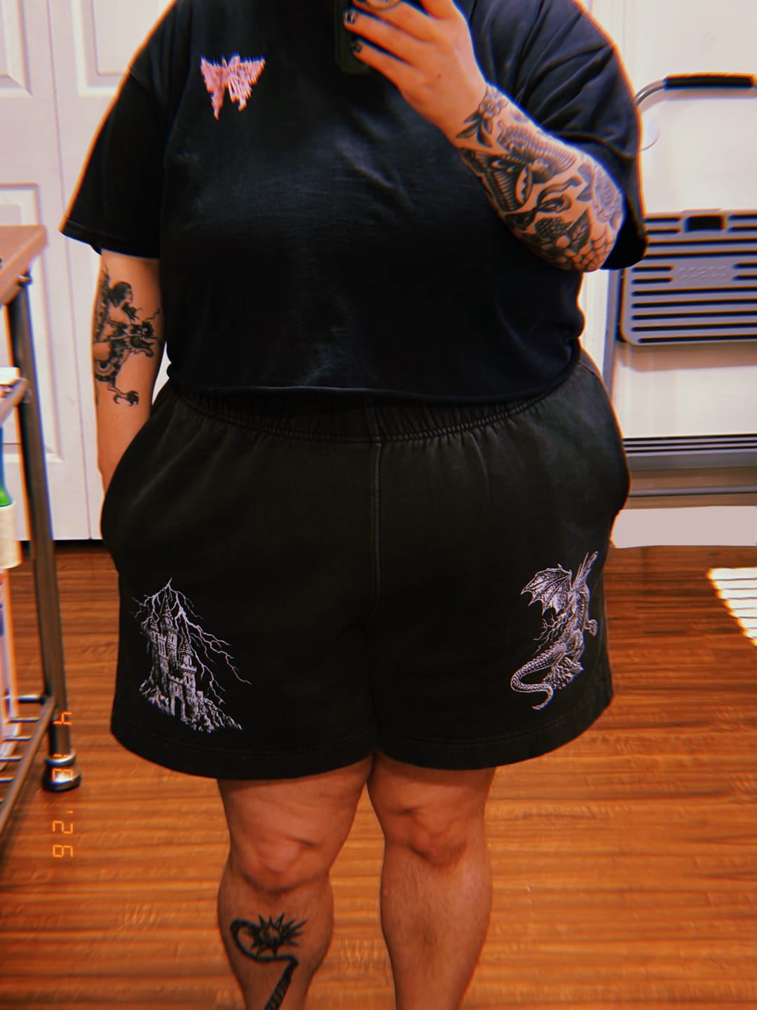 Customer photo review of Dragon Relaxed Track Shorts