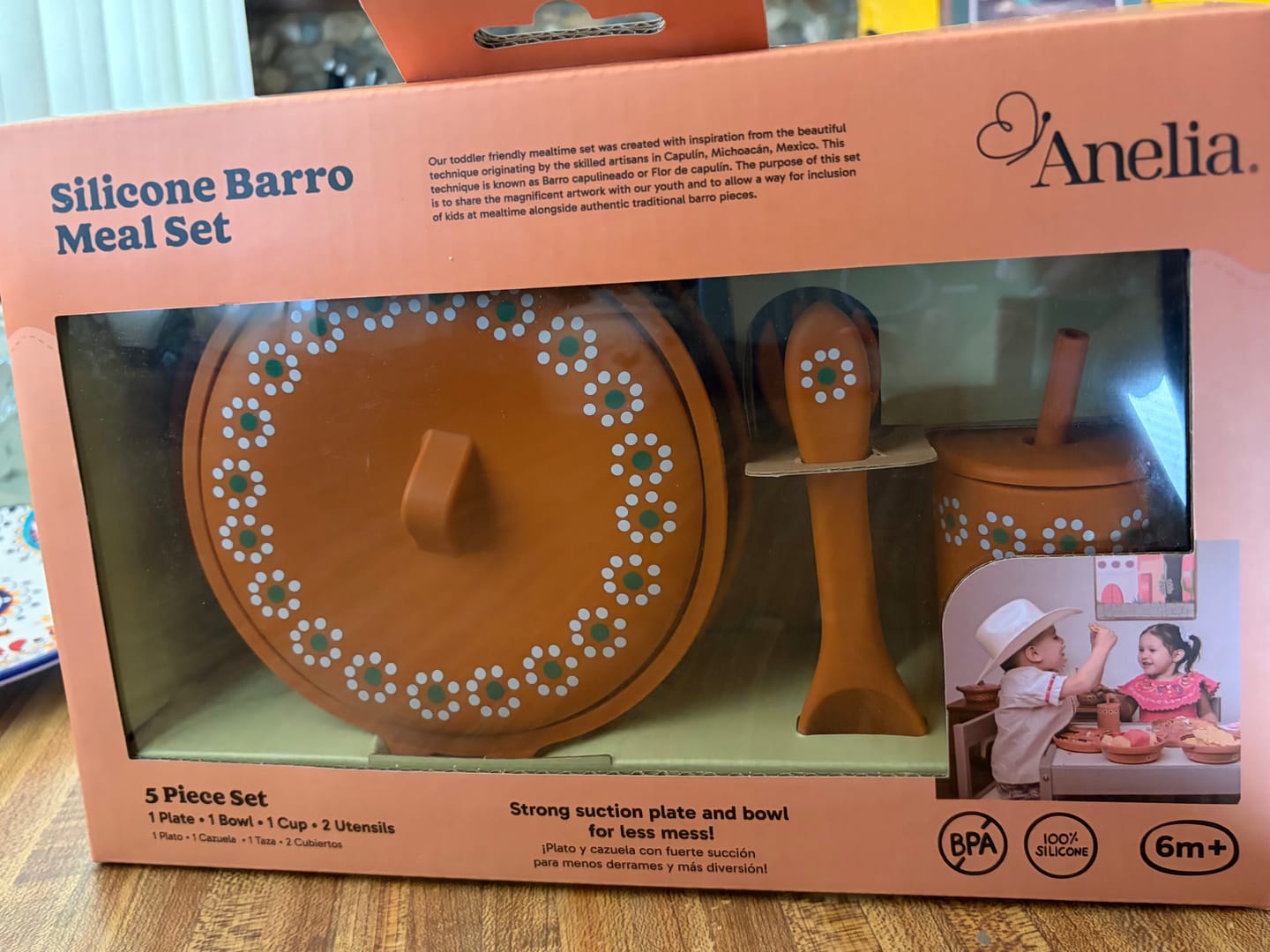 Customer photo review of Mexican Clay Plate Baby Mexican Inspired Silicone Barro Meal Set