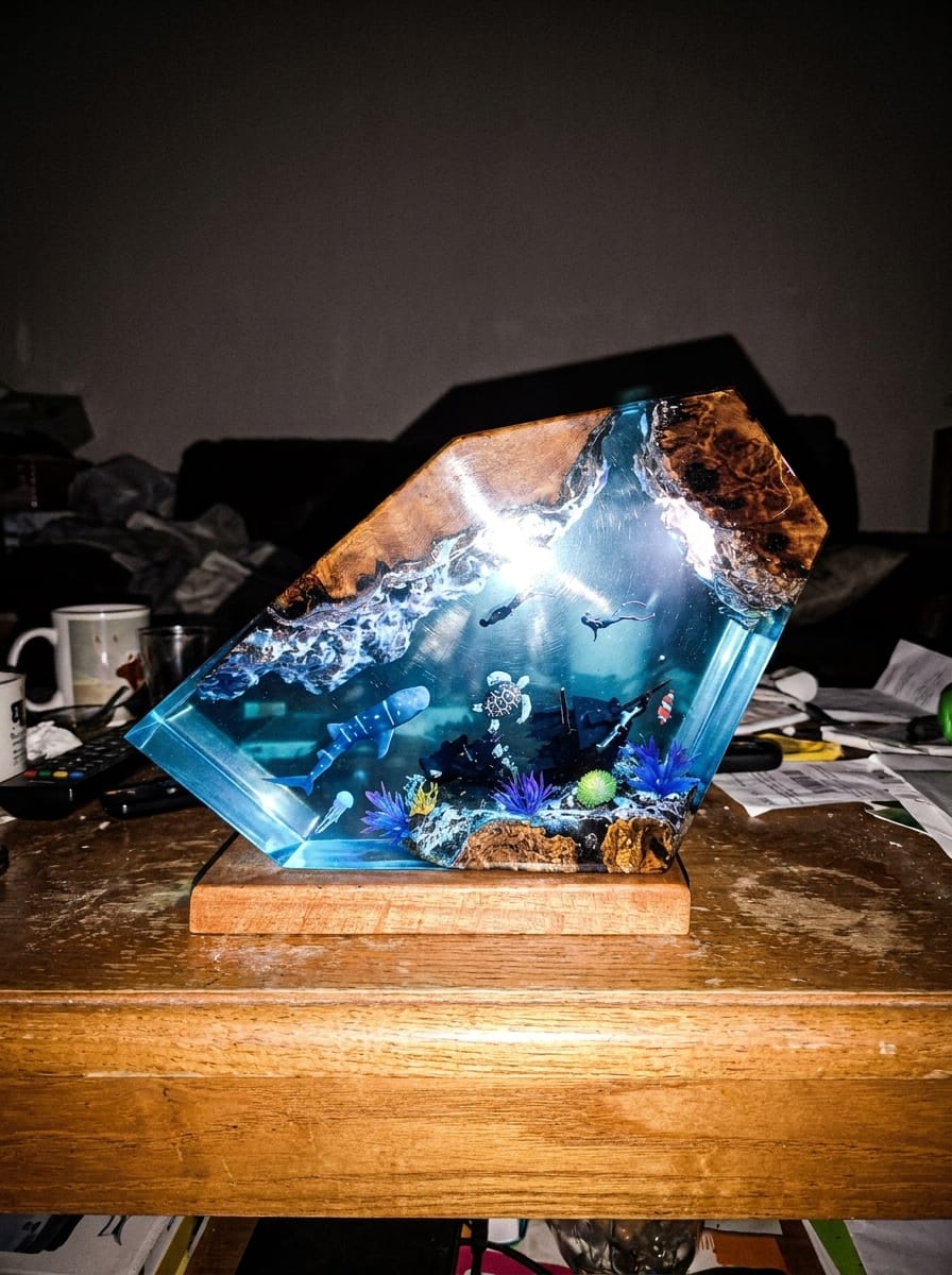 Customer photo review of Lampara de Resina del Oceano