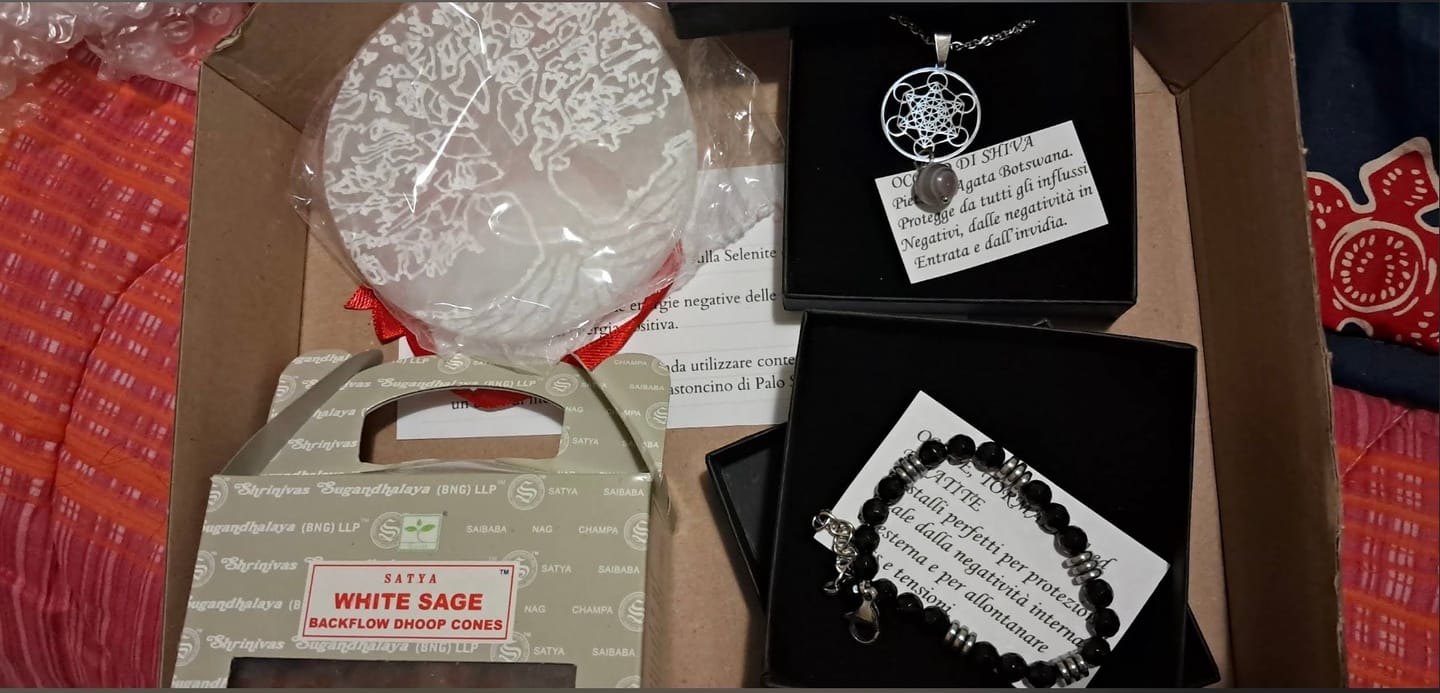 Customer photo review of Collana Occhio di Shiva e Cubo di Metatron