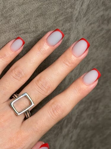 Customer photo review of 925 Sterling Silver Rectangle Geometry Open Rings