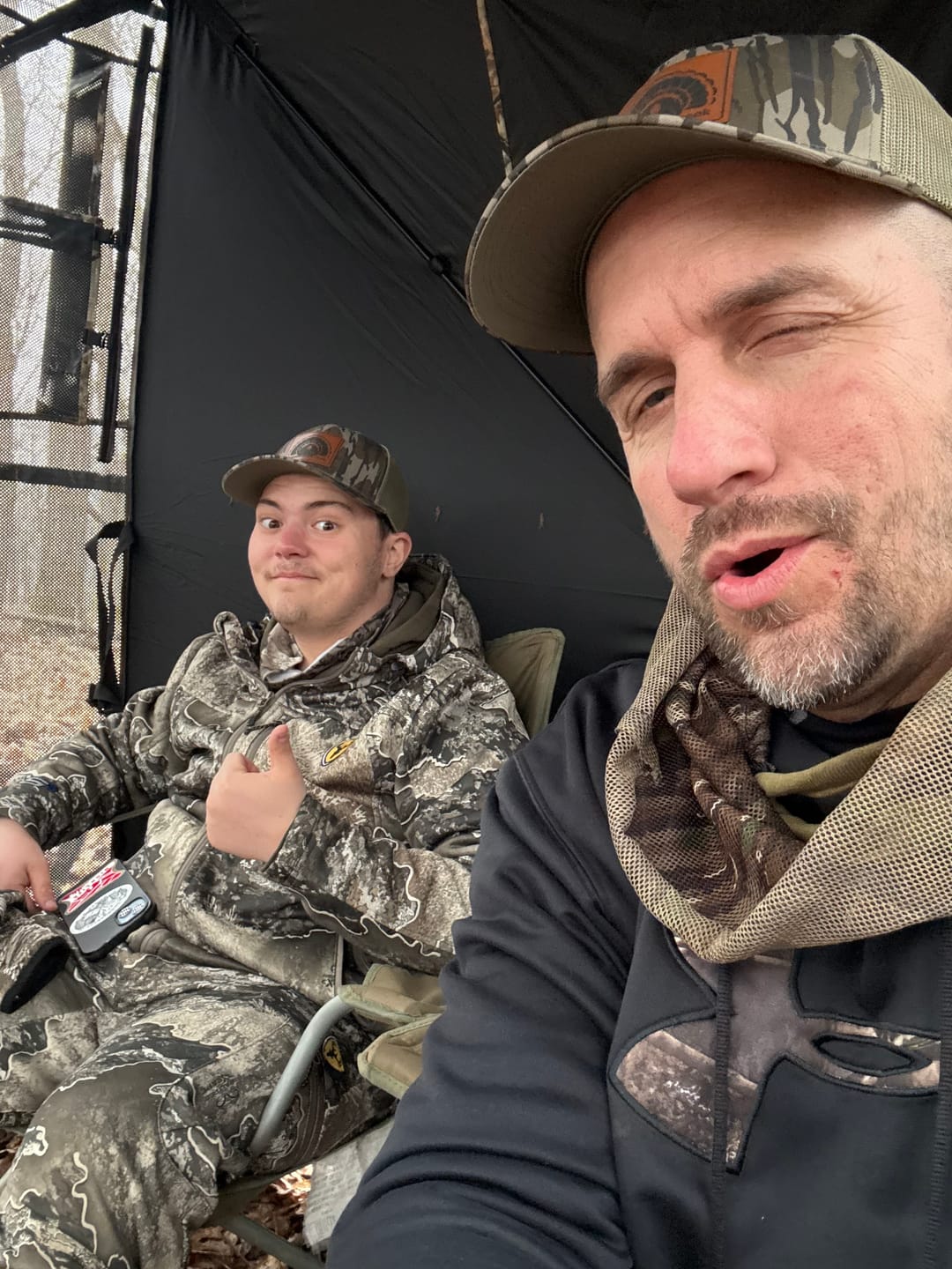 Customer photo review of VisMax See Through Blind | 270° Pop Up 3-4 Man Deer Blind | Portable Ground Blind Hunting for Sale with Hunters Comfort Design