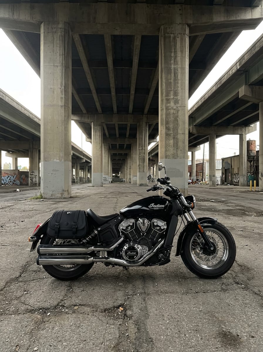 Customer photo review of 25L - SpiritBlade Large Indian Scout Classic 2025+ Leather Motorcycle Saddlebags