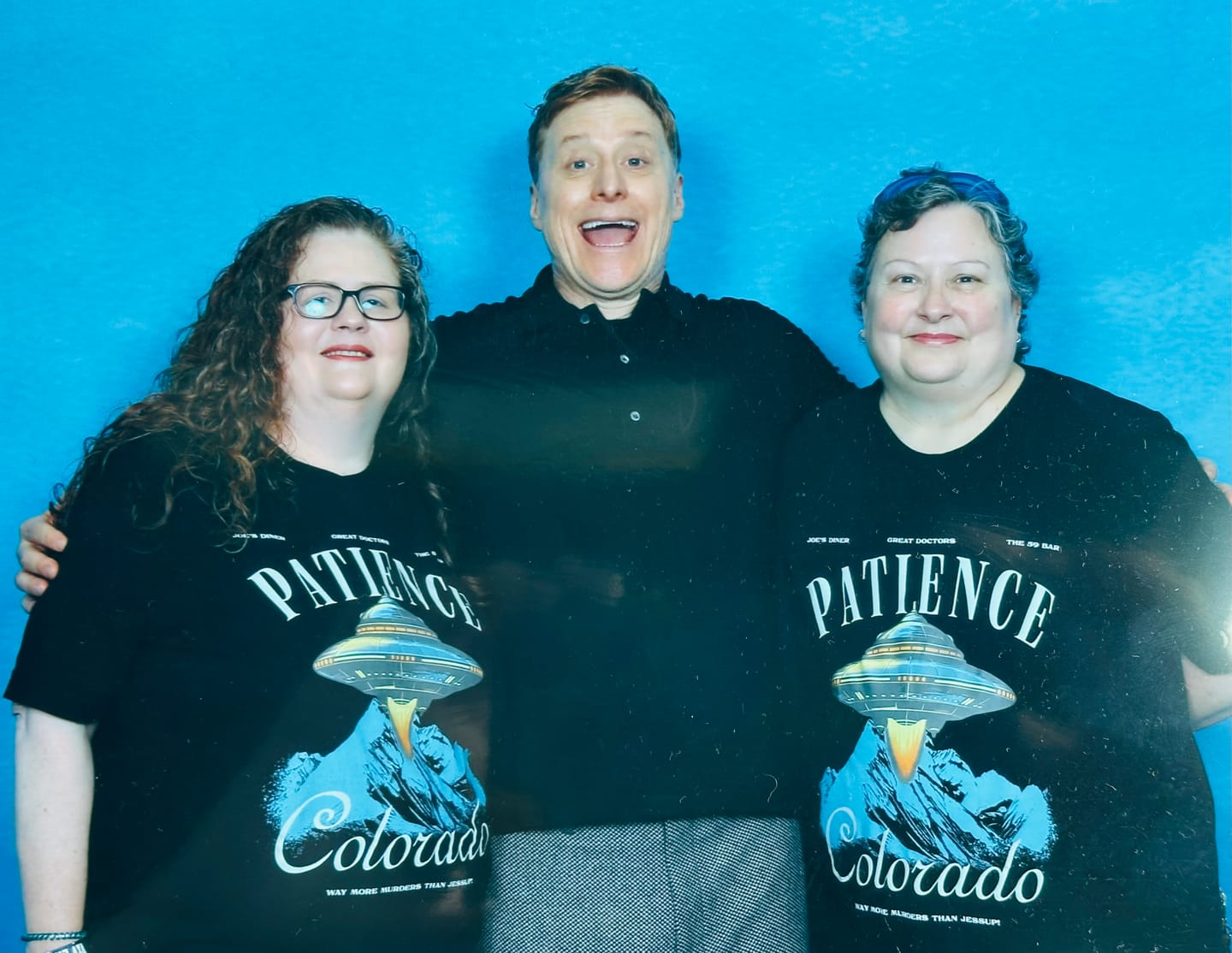 Customer photo review of Patience Colorado Resident T-Shirt – Alien UFO TV Show Graphic Tee