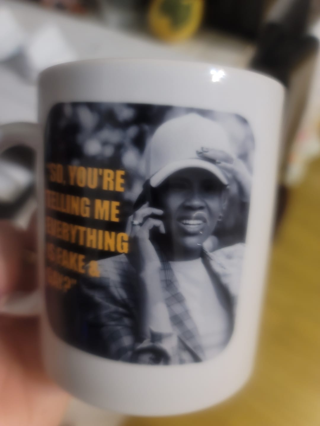 Customer photo review of Fake & Gay Mug