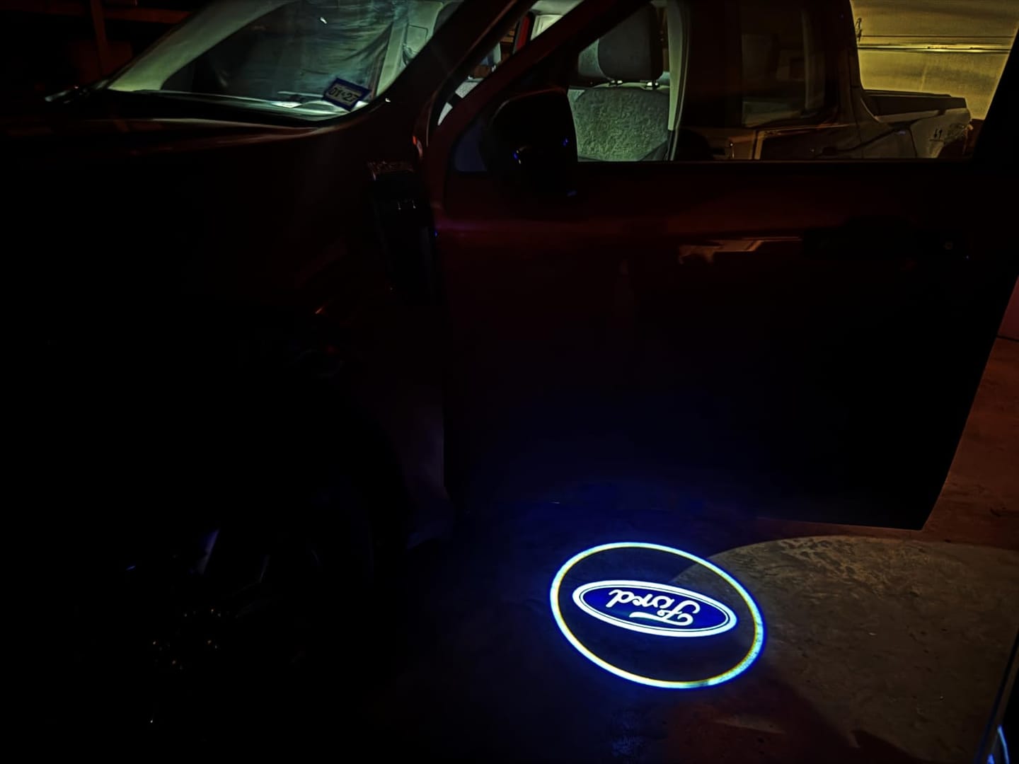 Customer photo review of Bright Car Door LED Logo Light Kits