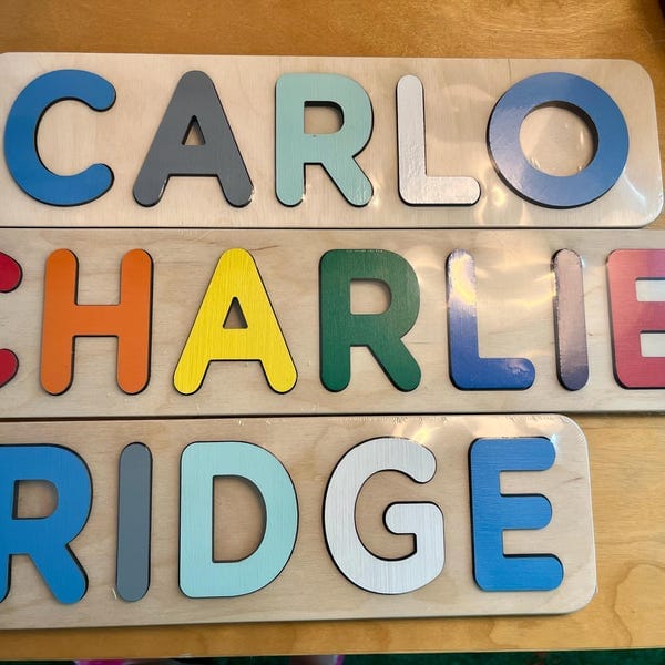 Customer photo review of Personalized Wooden Name Puzzle