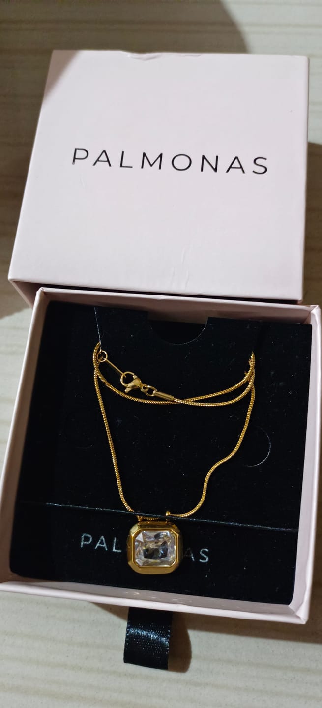 Customer photo review of Octagon Diamond Necklace