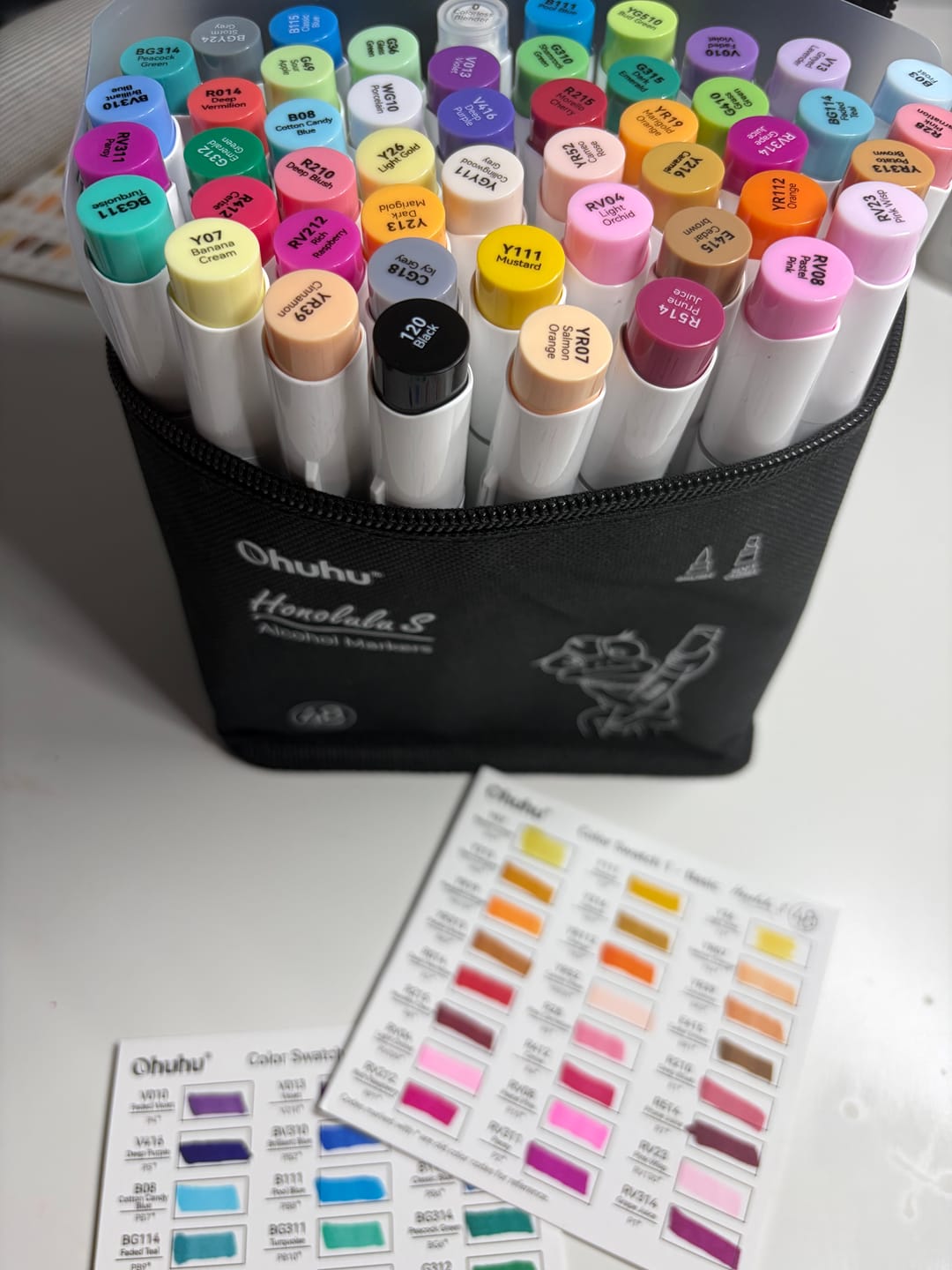 Customer photo review of Ohuhu Honolulu S 48 Colors Dual Soft Tips Alcohol Art Markers, Brush & Soft Chisel