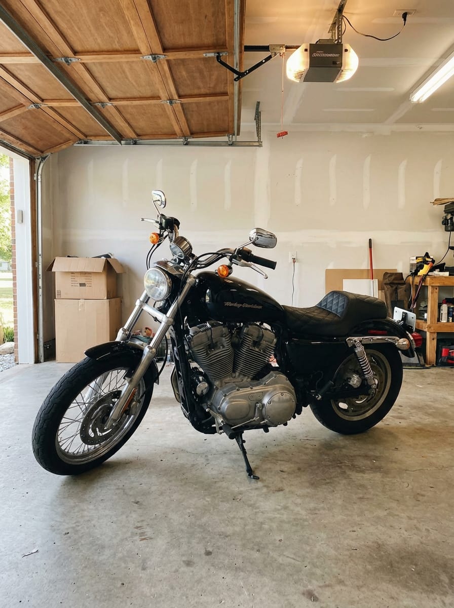Customer photo review of Iron Born Diamond Stitch 2-Up Seat For Harley Sportster 883 Custom XL883C Black