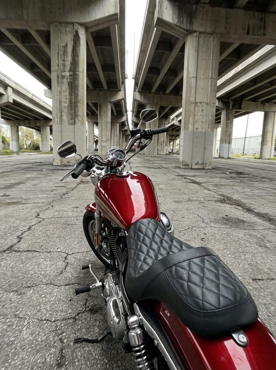 Customer photo review of Iron Born Diamond Stitch 2-Up Seat For Harley Sportster 1200 Custom XL1200C Black