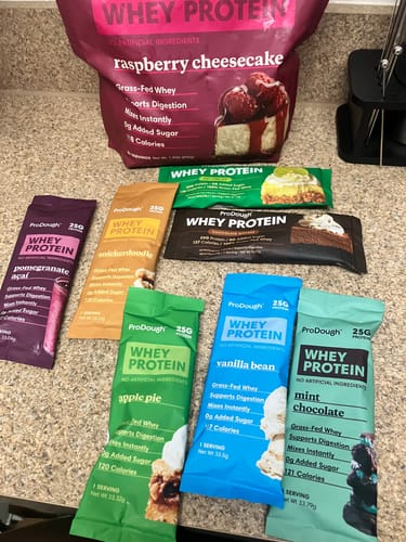 Customer photo review of Whey Protein Powder - Single Serving Sample Stick Packs