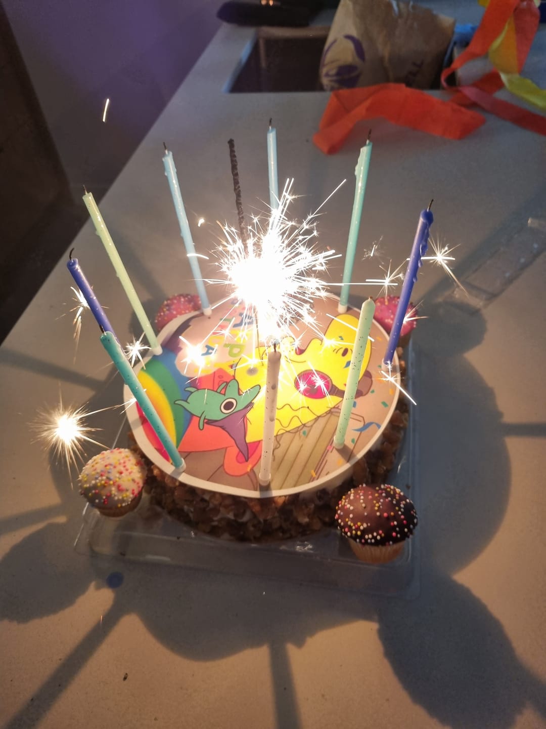 Customer photo review of 20 cm Pre-cut Circle Custom Edible Icing Image