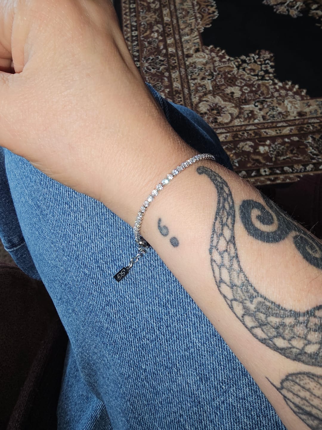 Customer photo review of Minimal Tennis Bracelet