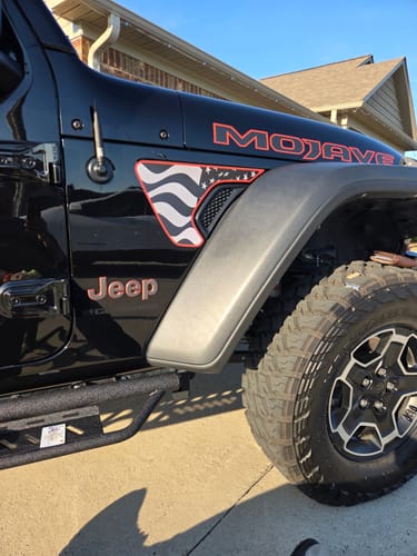 Customer photo review of Subdued American Flag Fender Insert (Set Of 2)