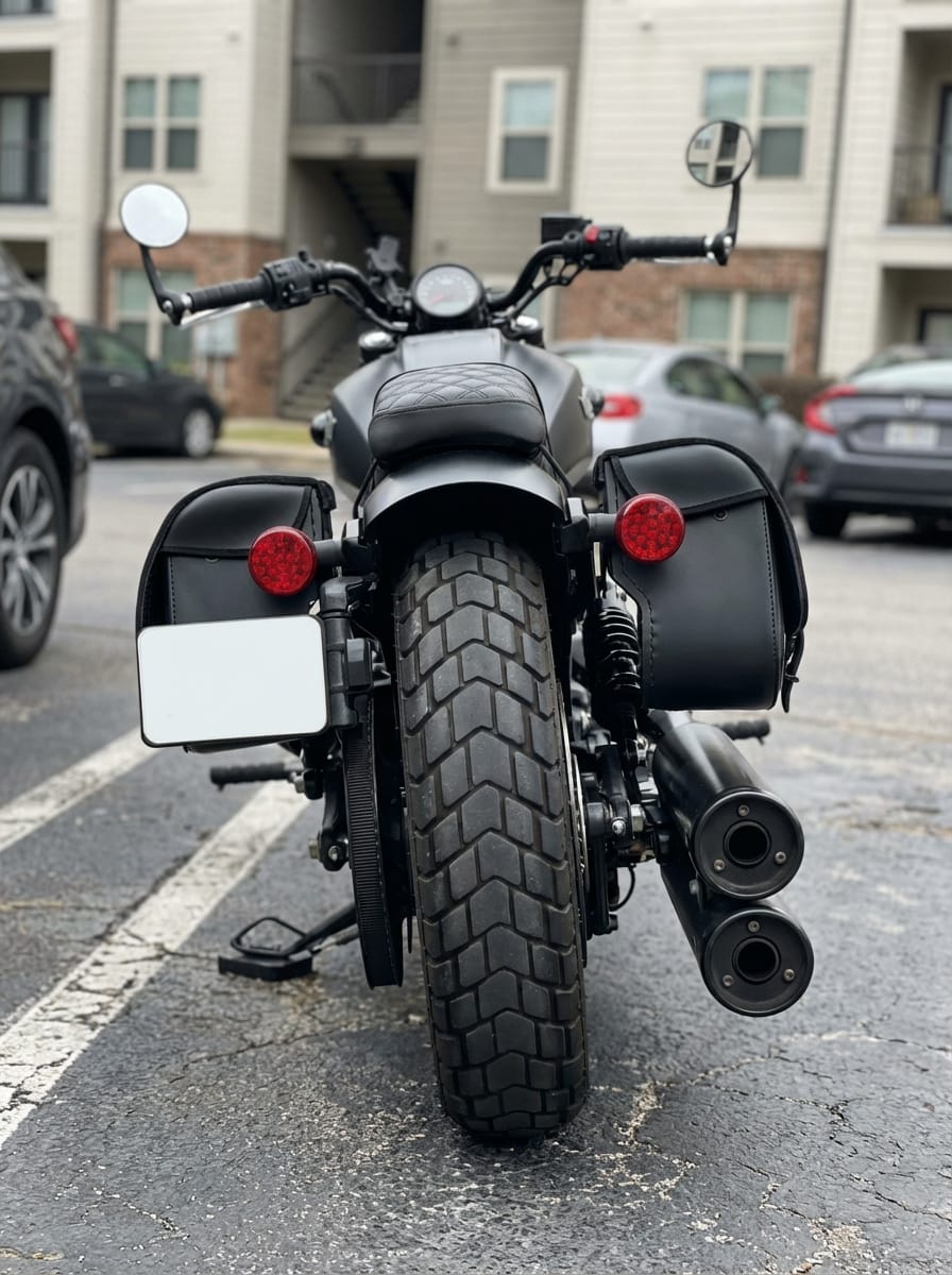 Customer photo review of 25L - SpiritBlade Large 2025+ Indian Scout Sixty Bobber Leather Motorcycle Saddlebags