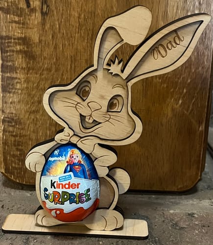Customer photo review of Easter bunny 4 egg holders laser cut svg file