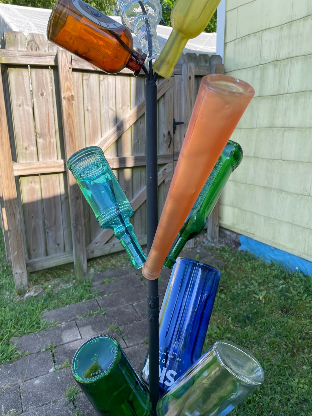 Customer photo review of 8.86" Camila Turquoise Vintage Glass Bottle with Cork - DIY Wedding Flower Bud Vases