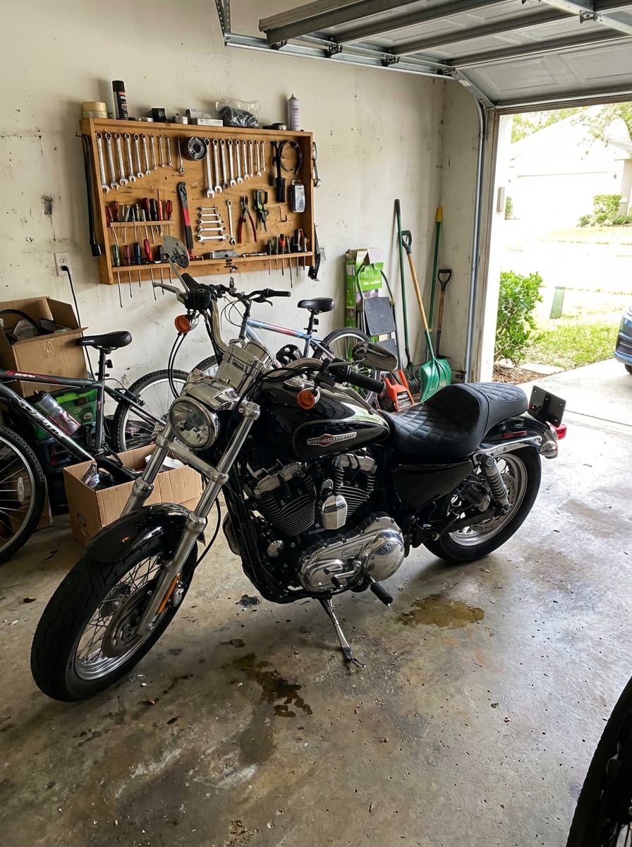 Customer photo review of Iron Born Diamond Stitch 2-Up Seat For Harley Sportster 1200 Custom XL1200C Black