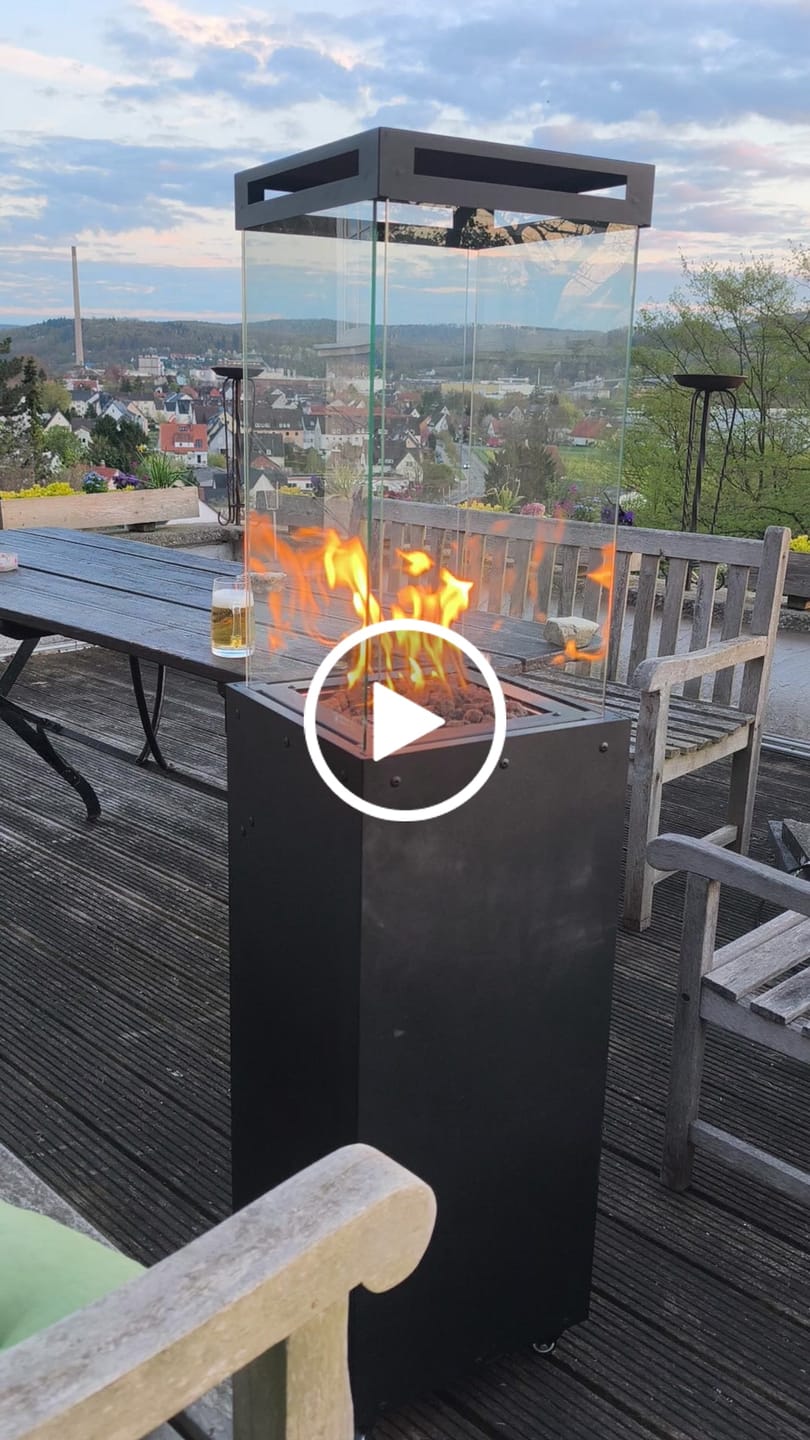 Customer video review of Gartenzeit® Gas-Terrassenheizer mit Glaszylinder inkl. Abdeckung