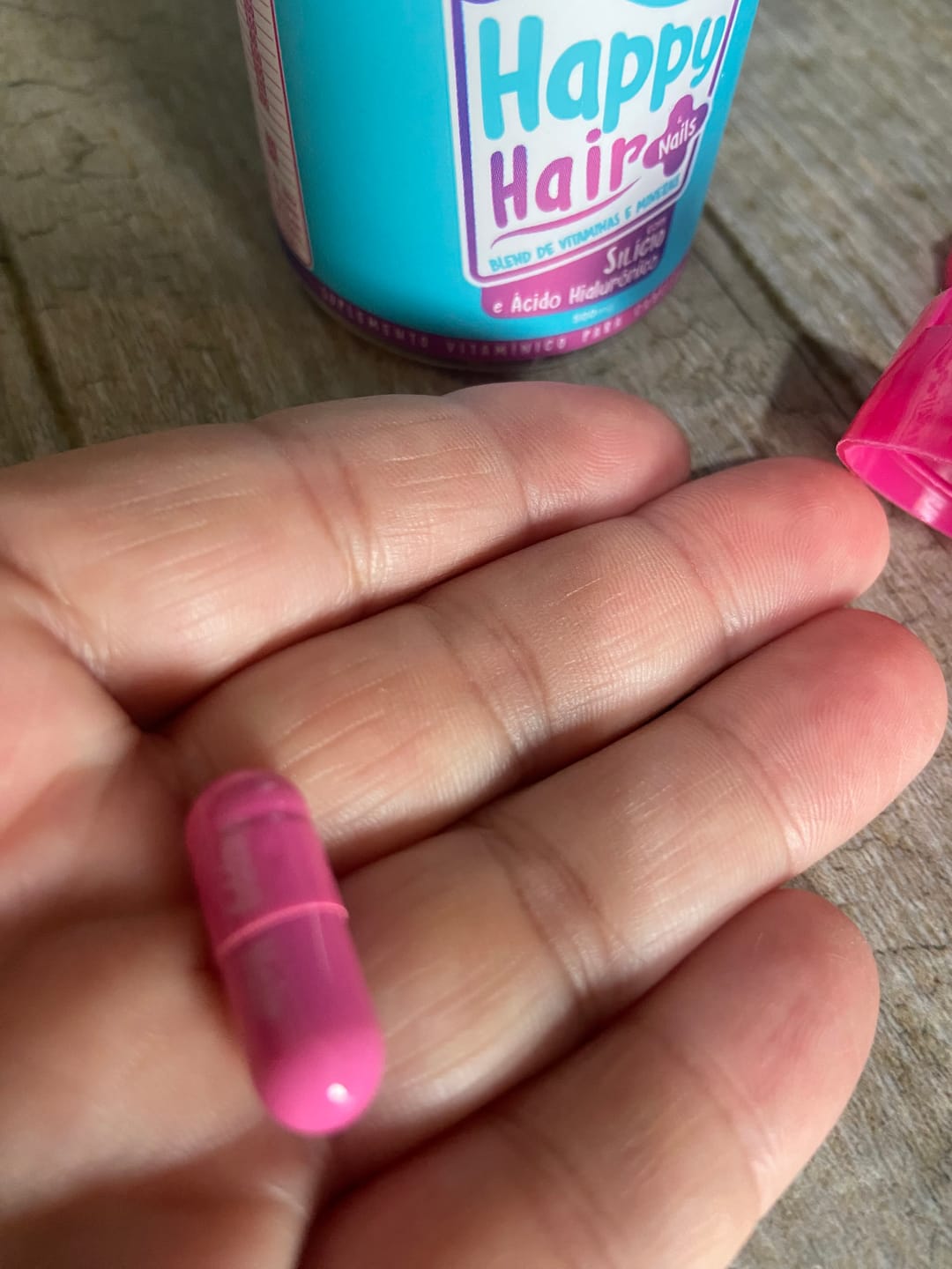Customer photo review of Happy Hair 3 Potes + 1 Melatonina Grátis