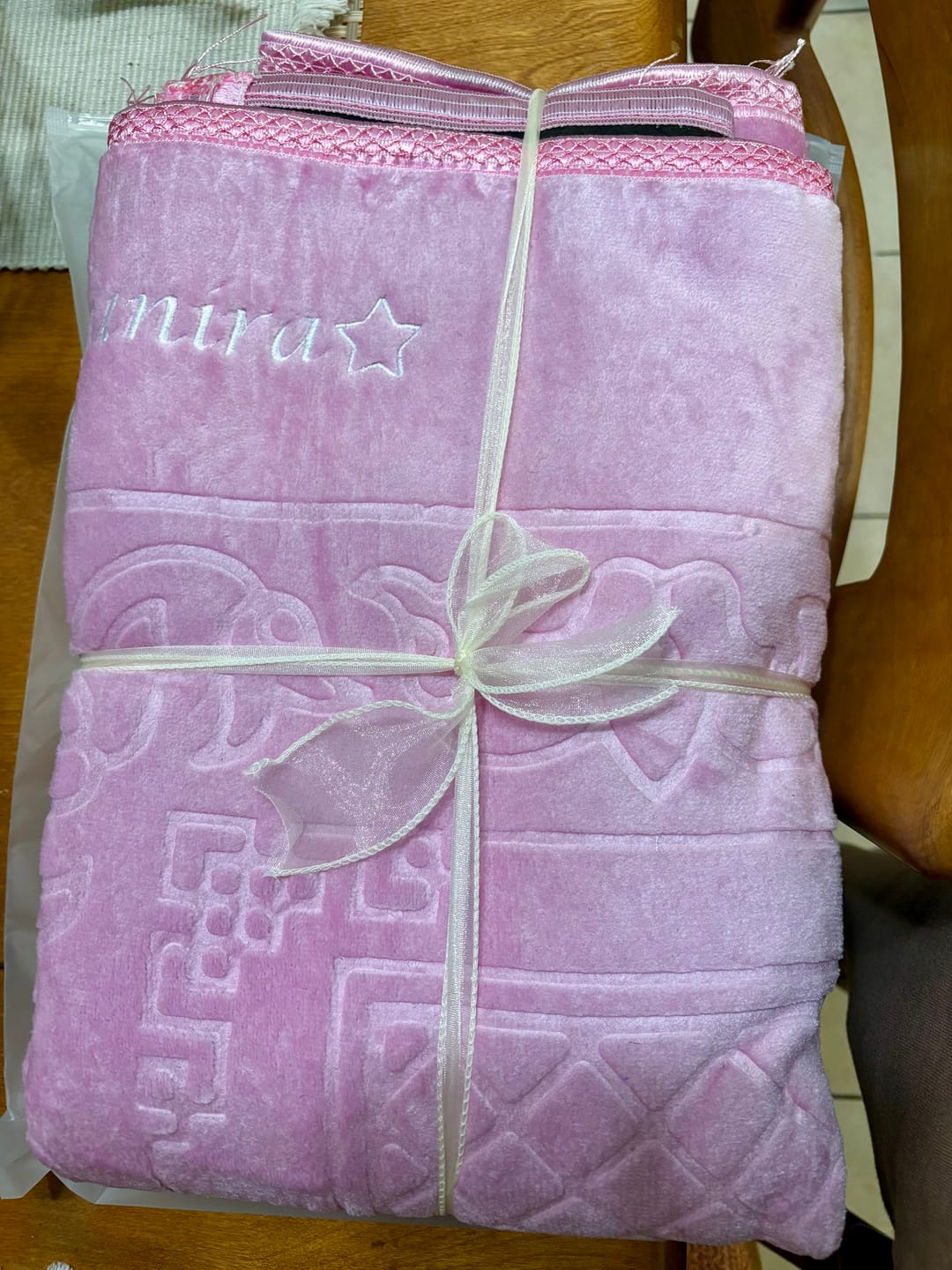 Customer photo review of PRAYERMAT PERSONALIZED
