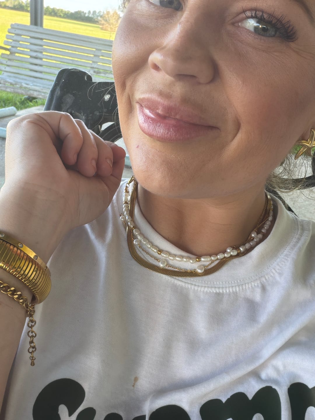 Customer photo review of Aloha Pearl and Gold Choker (Bundle)