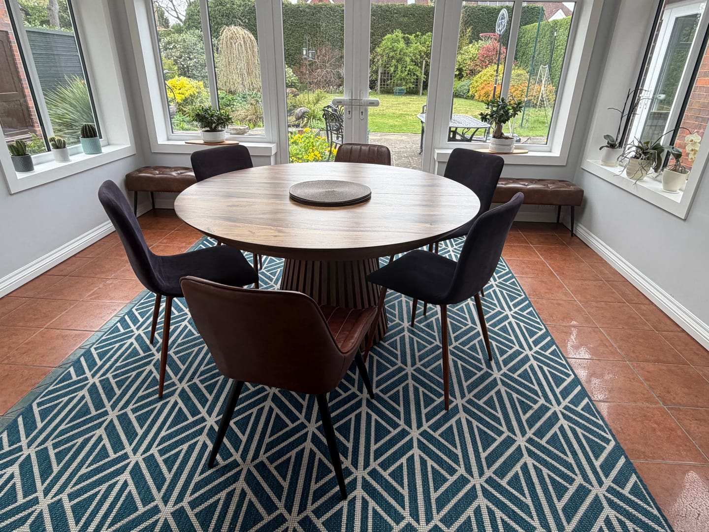 Customer photo review of Vivien Extendable Round Dining Table in Darker Walnut