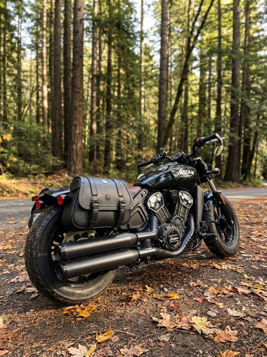 Customer photo review of 25L - SpiritBlade Large 2025+ Indian Scout Sixty Bobber Leather Motorcycle Saddlebags