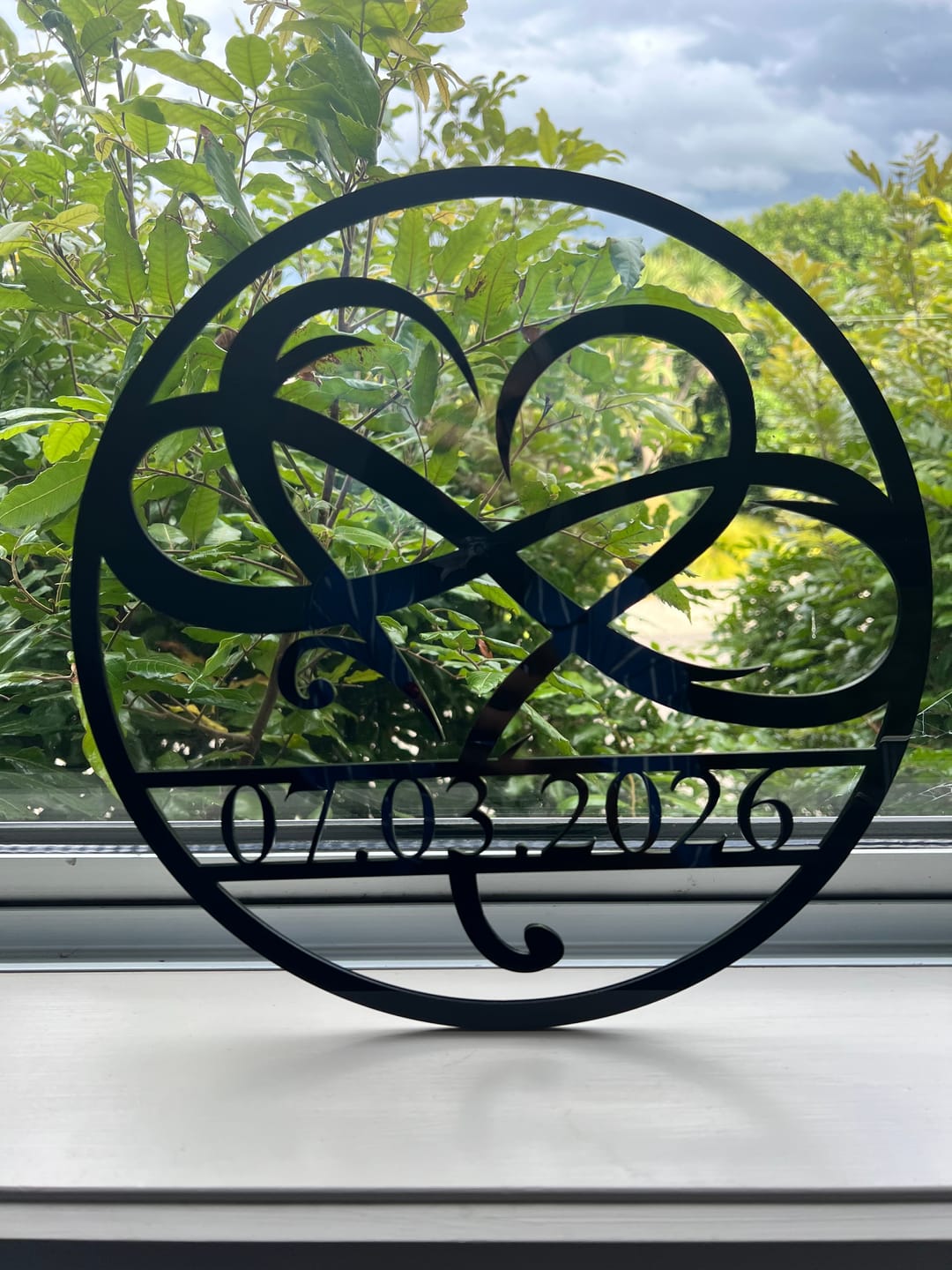 Customer photo review of Personalised Infinity Heart Wall Art