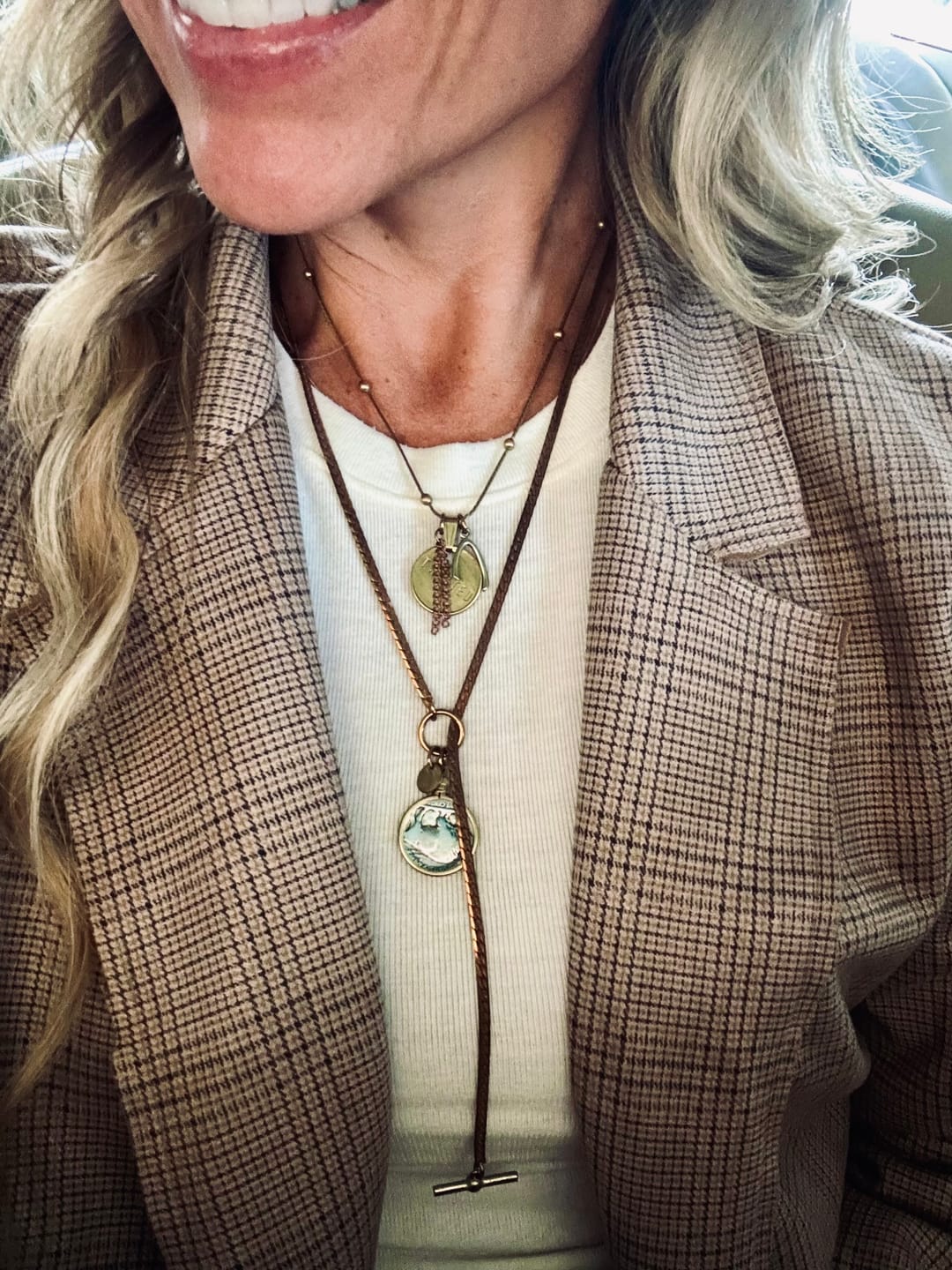 Customer photo review of Buffalo nickel necklace