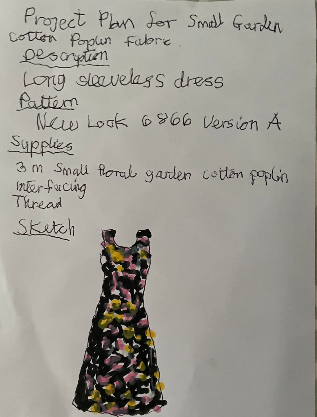 Customer photo review of Small Floral Garden Cotton Poplin Fabric